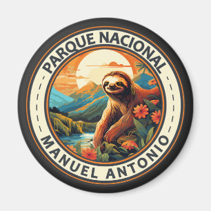 Parque Nacional Manuel Antonio Sloth Travel Art Magnet