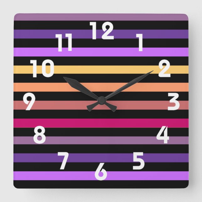 Parquet Stripes Wall Clock (Front)