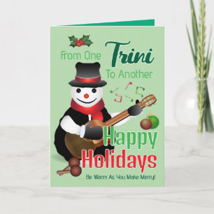Parrandero Snowman Christmas Holiday Card