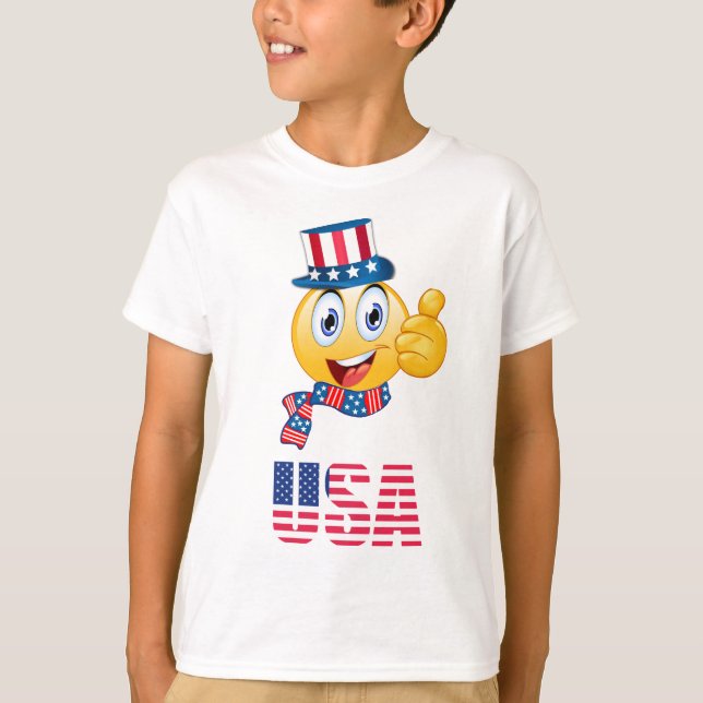 Parriotic Uncle Sam Emoji Kids' T-Shirt (Front)