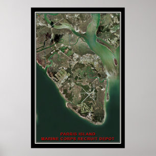 Parris Island South Carolina Satellite Poster Map