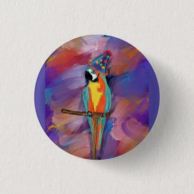PARROT 3 CM ROUND BADGE (Front)