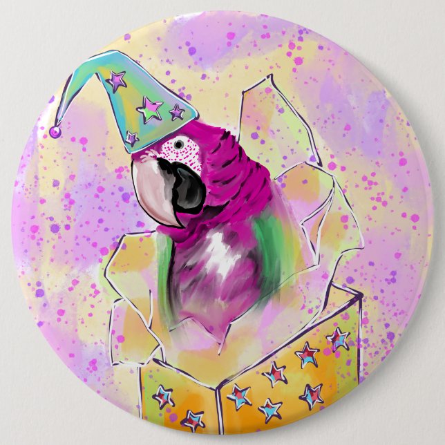 Parrot 6 Cm Round Badge (Front)