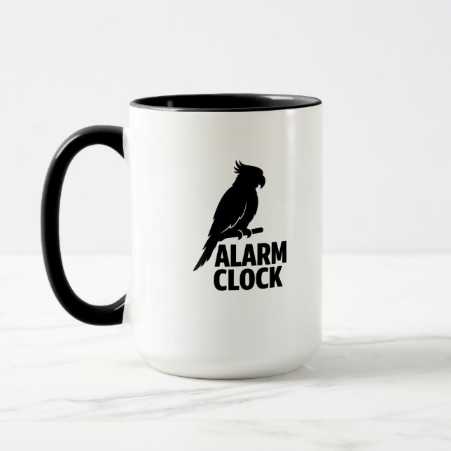 Parrot Alarm Clock Funny Pet Owner Mug (Left)