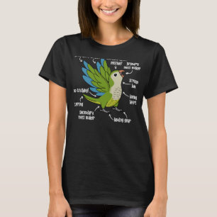 Parrot Anatomy I Green Monk Parakeet Quaker T-Shirt