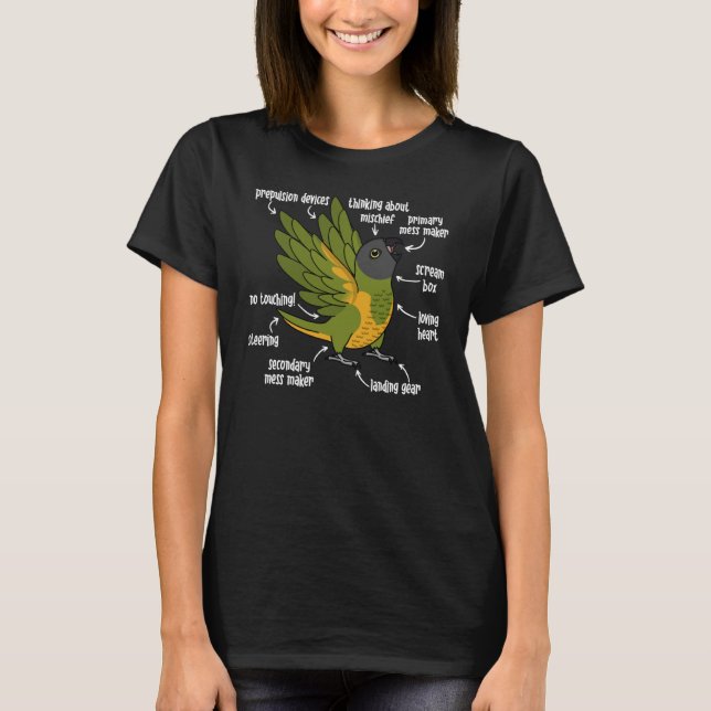 Parrot Anatomy I Senegal Parrot T-Shirt (Front)