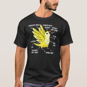 Parrot Anatomy I Yellow Lutino Monk Parakeet Quake T-Shirt