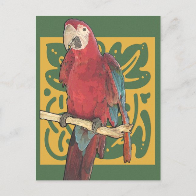 Parrot Art Nouveau Postcard (Front)