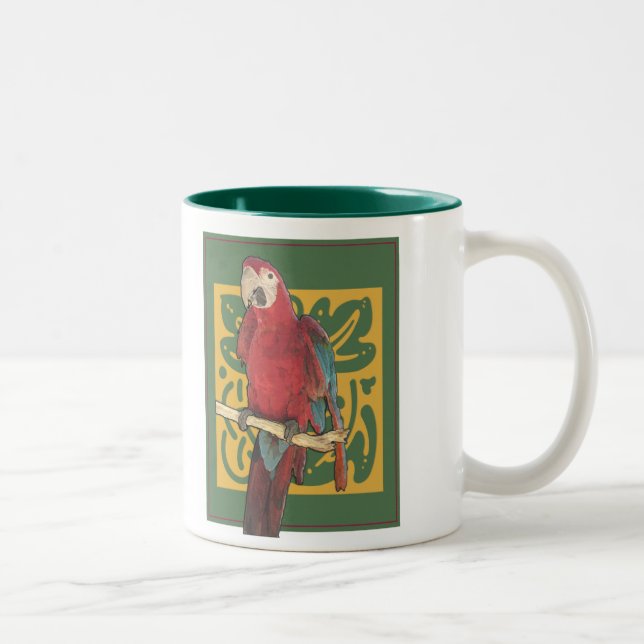 Parrot Art Two-Tone Coffee Mug (Right)