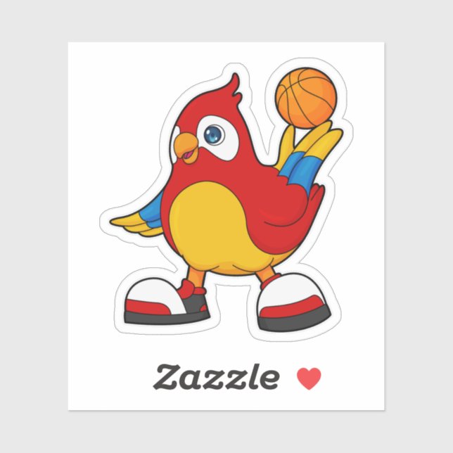 Parrot as Basketball player with Basketball (Sheet)