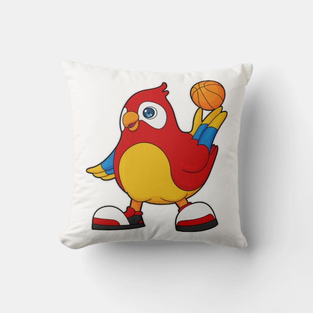 Parrot as Basketball player with Basketball Cushion (Front)