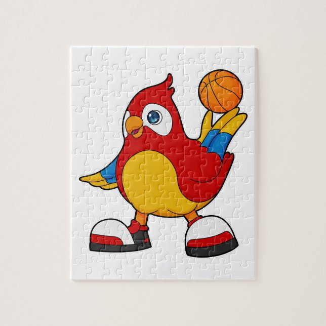 Parrot as Basketball player with Basketball Jigsaw Puzzle (Vertical)