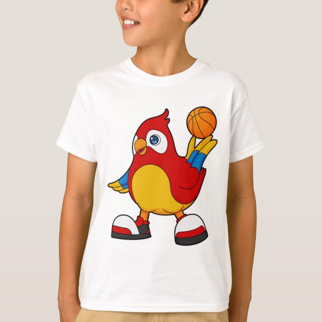 Parrot as Basketball player with Basketball T-Shirt (Front)