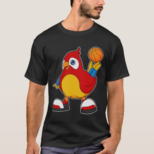 Parrot as Basketball player with Basketball T-Shirt (Front)