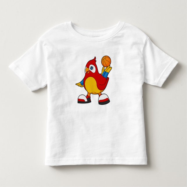 Parrot as Basketball player with Basketball Toddler T-Shirt (Front)
