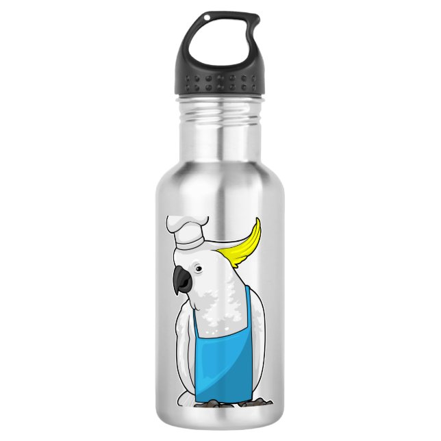 Parrot as Chef with Cooking hat 710 Ml Water Bottle (Front)