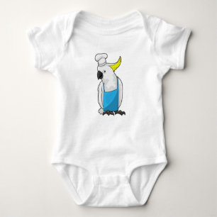 Parrot as Chef with Cooking hat Baby Bodysuit