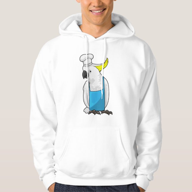 Parrot as Chef with Cooking hat Hoodie (Front)