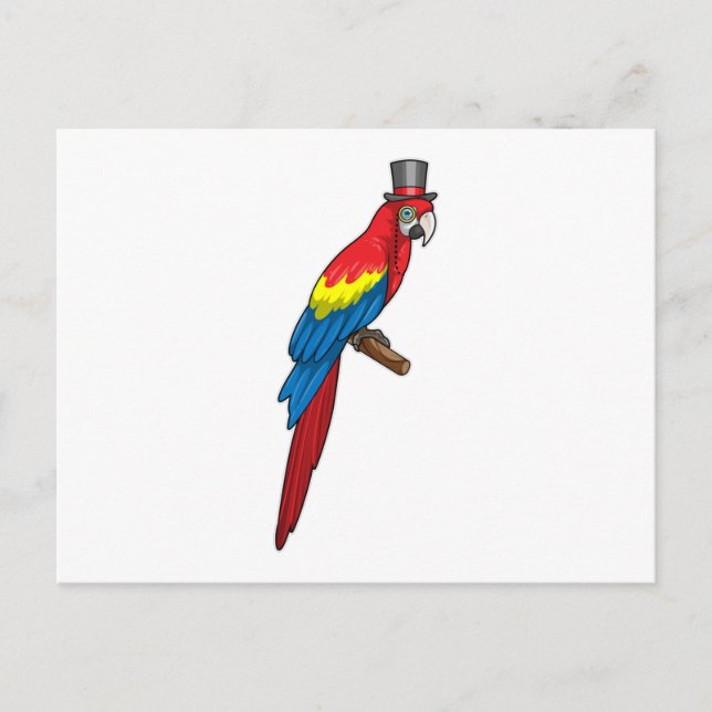 Parrot as Gentleman with Hat Postcard (Front)