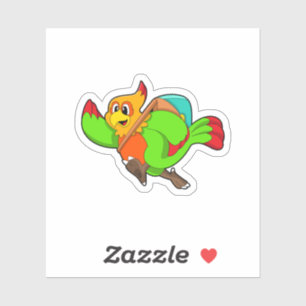 Parrot as Hiker with Backpack