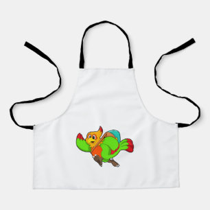 Parrot as Hiker with Backpack Apron