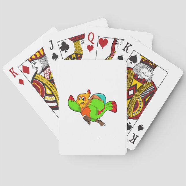 Parrot as Hiker with Backpack Playing Cards (Back)