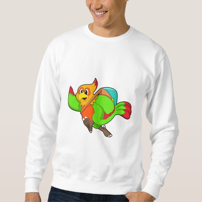 Parrot as Hiker with Backpack Sweatshirt (Front)
