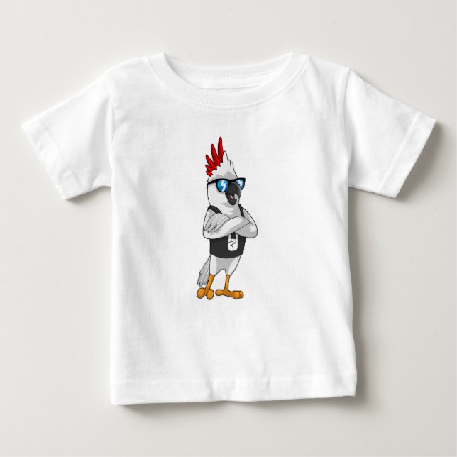 Parrot as Musician with Sunglasses Baby T-Shirt (Front)
