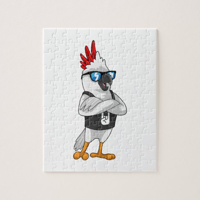 Parrot as Musician with Sunglasses Jigsaw Puzzle (Vertical)