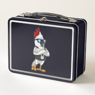 Parrot as Musician with Sunglasses Metal Lunch Box