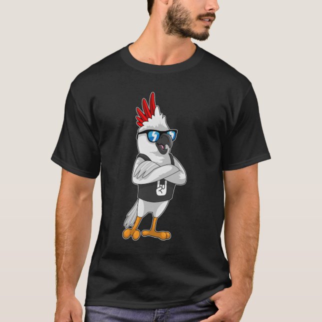 Parrot as Musician with Sunglasses T-Shirt (Front)
