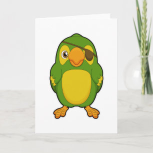 Parrot as Pirate with Eyepatch Card