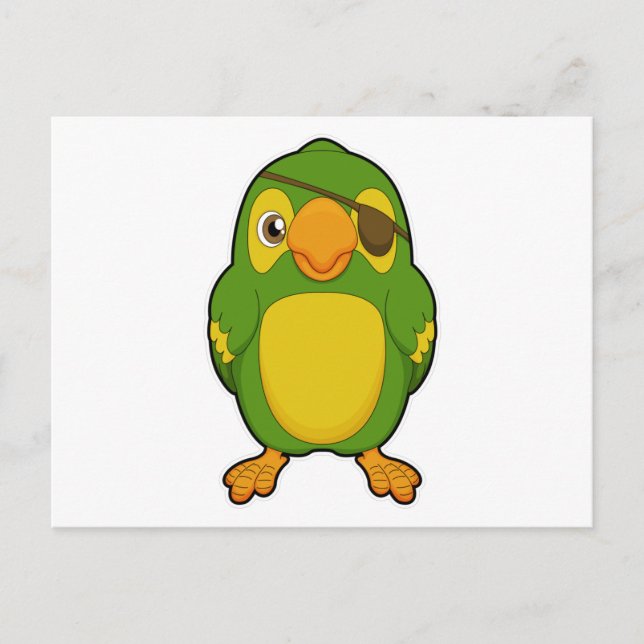 Parrot as Pirate with Eyepatch Postcard (Front)