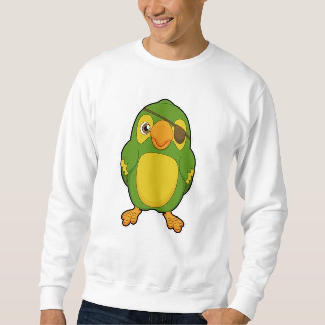 Parrot as Pirate with Eyepatch Sweatshirt (Front)