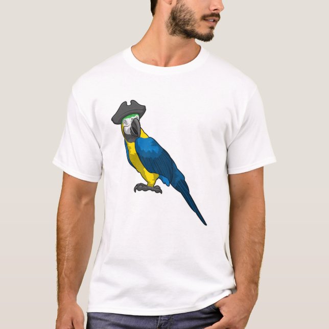 Parrot as Pirate with Hat T-Shirt (Front)