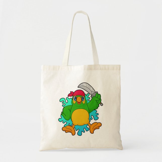 Parrot as Pirate with Sword Tote Bag (Front)