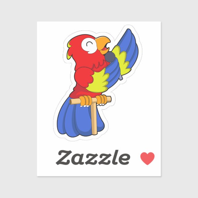 Parrot as Singer with Microphone (Sheet)