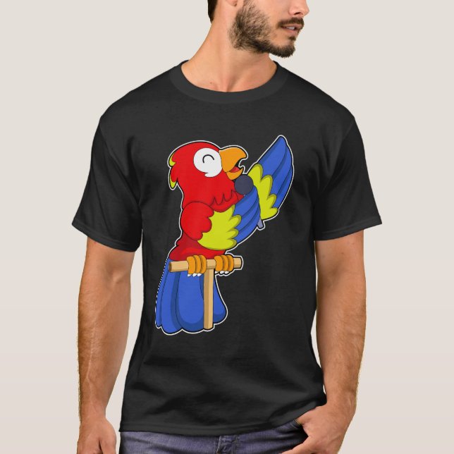 Parrot as Singer with Microphone T-Shirt (Front)