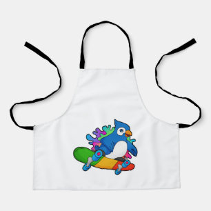 Parrot as Skater with Skateboard Apron
