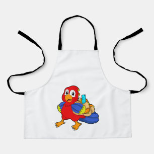 Parrot as Student with Backpack Apron