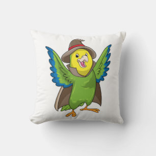 Parrot as Wizard with Hat Cushion