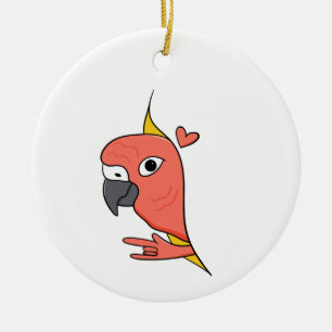 Parrot ASL I Love You – Deaf Culture Design Ceramic Ornament