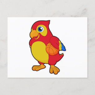 Parrot at Basketball Sports Postcard