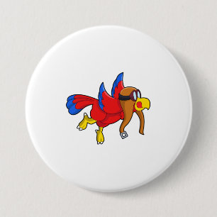 Parrot at Flying as Pilot 7.5 Cm Round Badge
