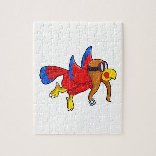 Parrot at Flying as Pilot Jigsaw Puzzle