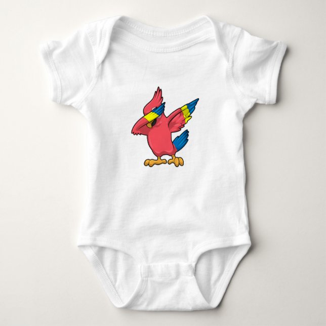Parrot at Hip Hop Dance Dab Baby Bodysuit (Front)