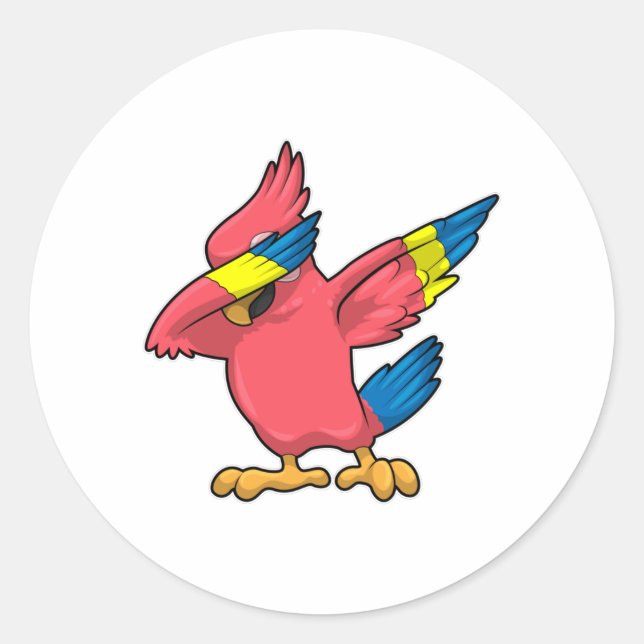 Parrot at Hip Hop Dance Dab Classic Round Sticker (Front)