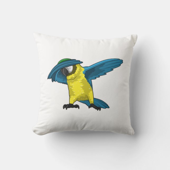 Parrot at Hip Hop Dance Dab Cushion (Front)