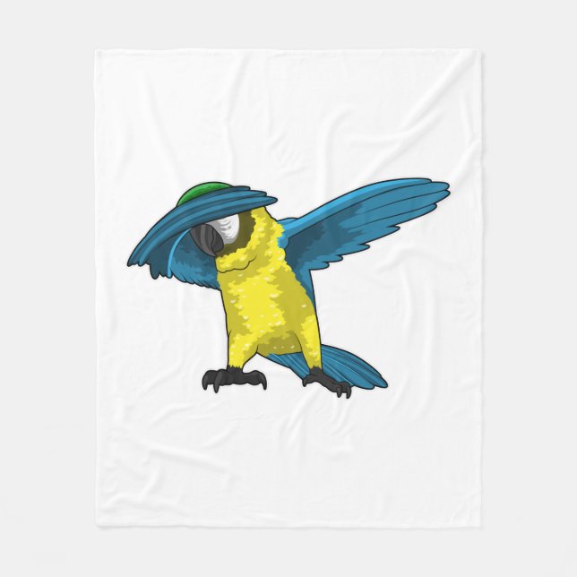 Parrot at Hip Hop Dance Dab Fleece Blanket (Front)