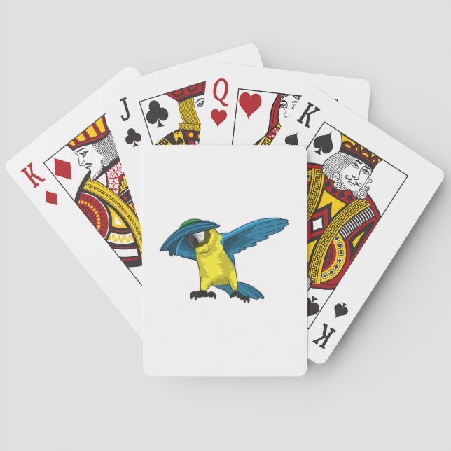 Parrot at Hip Hop Dance Dab Playing Cards (Back)